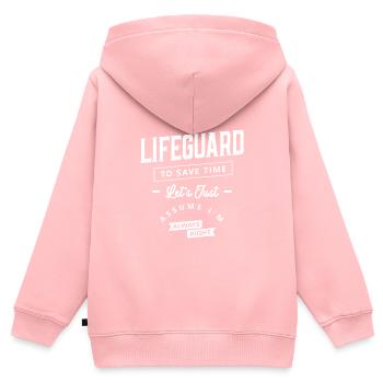 Lifeguard Funny Job Title Profession - Kids Premium Organic Zip-up Hoodie - rose - Back - AI Model Kid Female (0cm)