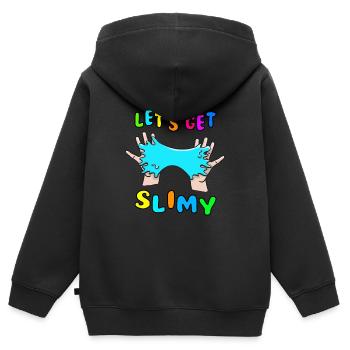 Let's get Slimy Knete Kinder Spielzeug Slime - Kinder Premium Organic Zip Hoodie - Schwarz - Hinten - AI Model Kid Male (0cm)