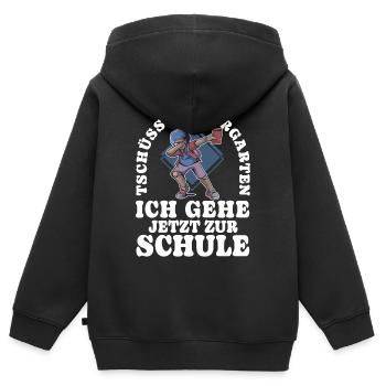 Einschulung 03 Zeichenfläche 7 Kopieren 4 - Kinder Premium Organic Zip Hoodie - Schwarz - Hinten - AI Model Kid Male (0cm)