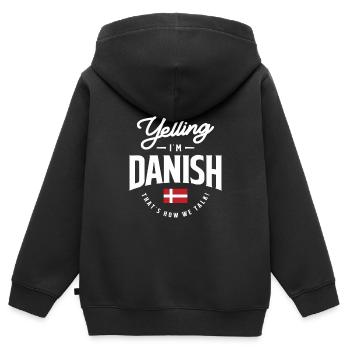 Ich schreie nicht, ich bin Danish Funny Danish Pride - Kinder Premium Organic Zip Hoodie - Schwarz - Hinten - AI Model Kid Male (0cm)