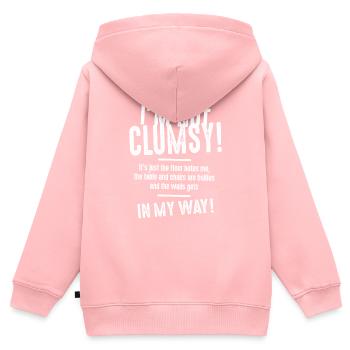 Ich bin nicht ungeschickt Lustige Sprüche Sarkastisch - Kinder Premium Organic Zip Hoodie - Rosa - Hinten - AI Model Kid Female (0cm)