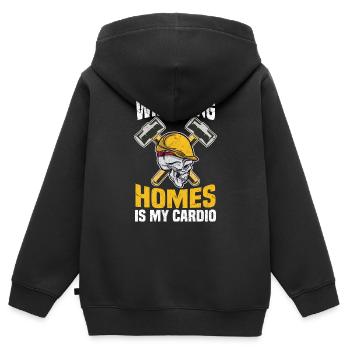 Wrecking Homes est mon bricolage cardio construction - Sweat Premium à capuche zippé enfant bio - noir - Dos - AI Model Kid Male (0cm)
