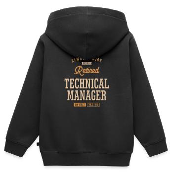 Technical Manager - Kids Premium Organic Zip-up Hoodie - black - Back - AI Model Kid Male (0cm)