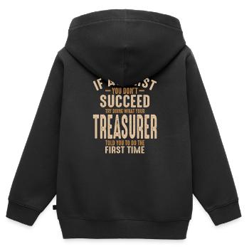 Treasurer - Kids Premium Organic Zip-up Hoodie - black - Back - AI Model Kid Male (0cm)