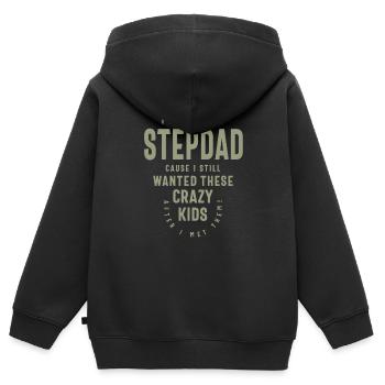 Crazy Kids Step Dad, Still the Best Grandpa - Kids Premium Organic Zip-up Hoodie - black - Back - AI Model Kid Male (0cm)