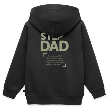 Step Dad - The Best Kind of Dad - Father's Day - Kids Premium Organic Zip-up Hoodie - black - Back - AI Model Kid Male (0cm)