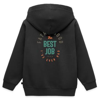 Vaterschaft - der beste Job, den ich je hatte - Kinder Premium Organic Zip Hoodie - Schwarz - Hinten - AI Model Kid Male (0cm)