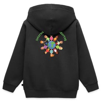 Internationaler Kindertag - Kinder Premium Organic Zip Hoodie - Schwarz - Hinten - AI Model Kid Male (0cm)
