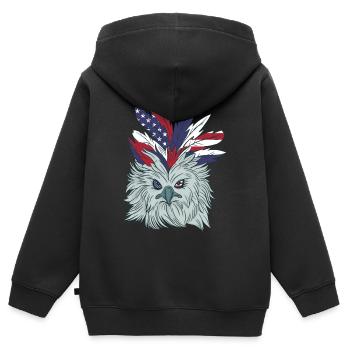 4th Of July America USA Independence Day Eagle - Kinder Premium Organic Zip Hoodie - Schwarz - Hinten - AI Model Kid Male (0cm)