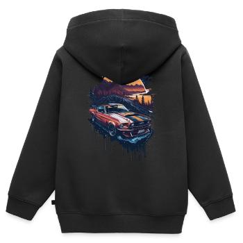 Klassischer Sportwagen - Kinder Premium Organic Zip Hoodie - Schwarz - Hinten - AI Model Kid Male (0cm)