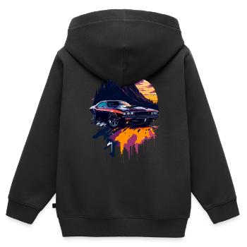 Klassischer Sportwagen - Kinder Premium Organic Zip Hoodie - Schwarz - Hinten - AI Model Kid Male (0cm)