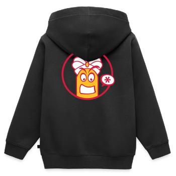 Cute cartoon figure (turban, circle) - Kids Premium Organic Zip-up Hoodie - black - Back - AI Model Kid Male (0cm)