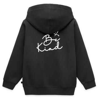 Be Kind - Inspirational - Kids Premium Organic Zip-up Hoodie - black - Back - AI Model Kid Male (0cm)