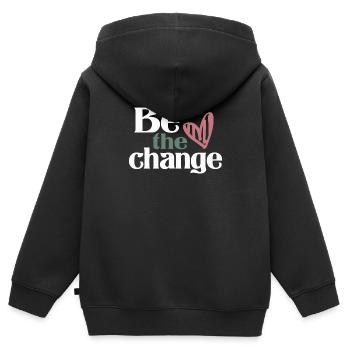 Be The Change - Inspirational - Kids Premium Organic Zip-up Hoodie - black - Back - AI Model Kid Male (0cm)