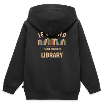 Hilarious Library Art Perfect for Book Lovers - Kids Premium Organic Zip-up Hoodie - black - Back - AI Model Kid Male (0cm)