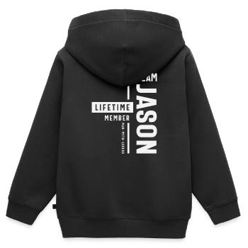 Team Jason Lebenslanges Mitglied Lustiger Name Jason - Kinder Premium Organic Zip Hoodie - Schwarz - Hinten - AI Model Kid Male (0cm)