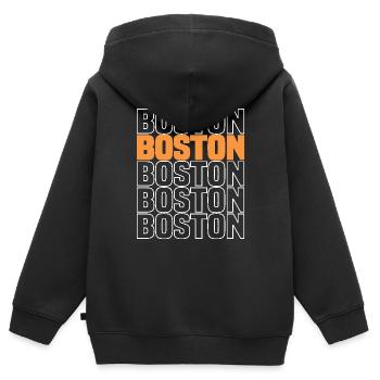 Meilleur drôle de Boston Boston - Sweat Premium à capuche zippé enfant bio - noir - Dos - AI Model Kid Male (0cm)