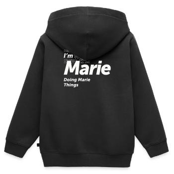 Ich bin Marie Doing Marie Things - Name Marie - Kinder Premium Organic Zip Hoodie - Schwarz - Hinten - AI Model Kid Male (0cm)