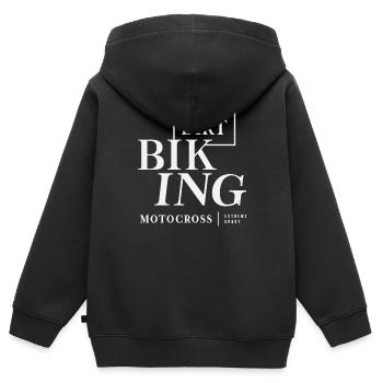 Extremsport Dirt Biking Motocross - Kinder Premium Organic Zip Hoodie - Schwarz - Hinten - AI Model Kid Male (0cm)
