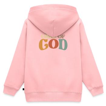 Je suis un enfant de Dieu Identité en Christ - Sweat Premium à capuche zippé enfant bio - rose - Dos - AI Model Kid Female (0cm)