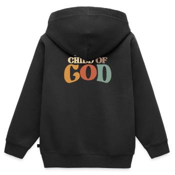 Je suis un enfant de Dieu Identité en Christ - Sweat Premium à capuche zippé enfant bio - noir - Dos - AI Model Kid Male (0cm)