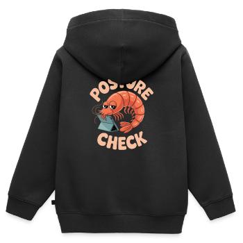 Lustiges Posture Check Home Office Gamer - Sweat Premium à capuche zippé enfant bio - noir - Dos - AI Model Kid Male (0cm)