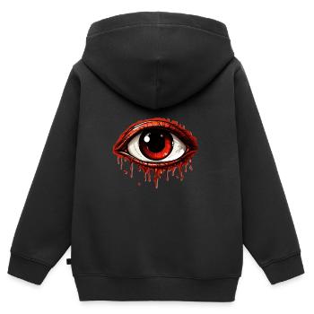 Halloween Auge 2 - Kinder Premium Organic Zip Hoodie - Schwarz - Hinten - AI Model Kid Male (0cm)