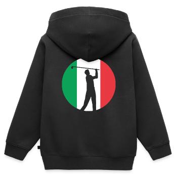 Italien Italia italienisch italienische Flagge - Kinder Premium Organic Zip Hoodie - Schwarz - Hinten - AI Model Kid Male (0cm)