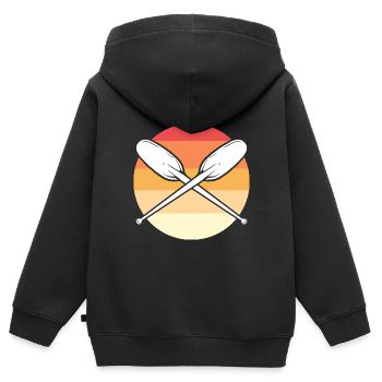 Kajak Kajakfahren - Kinder Premium Organic Zip Hoodie - Schwarz - Hinten - AI Model Kid Male (0cm)