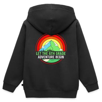 6. Klasse - Kinder Premium Organic Zip Hoodie - Schwarz - Hinten - AI Model Kid Male (0cm)
