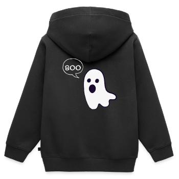 T-Shirt Gespenst - Kinder Premium Organic Zip Hoodie - Schwarz - Hinten - AI Model Kid Male (0cm)