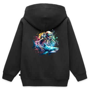 Tauchen Taucher - Kinder Premium Organic Zip Hoodie - Schwarz - Hinten - AI Model Kid Male (0cm)