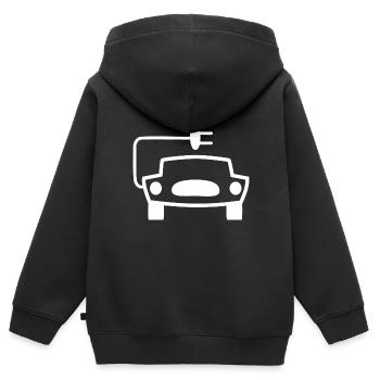 Voitures électriques - Sweat Premium à capuche zippé enfant bio - noir - Dos - AI Model Kid Male (0cm)