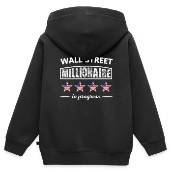 Die Millionäre der Wall Street - Kinder Premium Organic Zip Hoodie - Schwarz - Hinten - AI Model Kid Male (0cm)