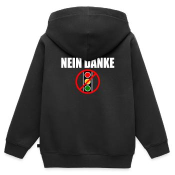 Ampel nein danke - Kinder Premium Organic Zip Hoodie - Schwarz - Hinten - AI Model Kid Male (0cm)