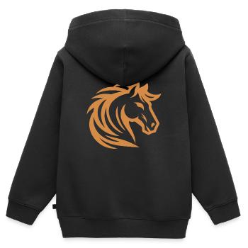 Conception de la silhouette Hafflinger - Sweat Premium à capuche zippé enfant bio - noir - Dos - AI Model Kid Male (0cm)