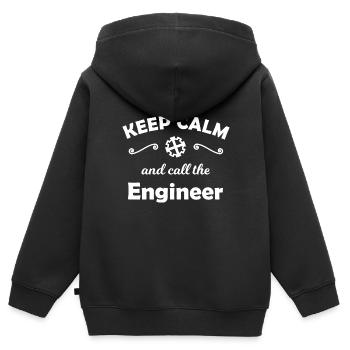 Technik und Maschinenbau - Kinder Premium Organic Zip Hoodie - Schwarz - Hinten - AI Model Kid Male (0cm)