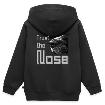 Nasenarbeit Hund Spürhund Diensthunde Geschenk - Kinder Premium Organic Zip Hoodie - Schwarz - Hinten - AI Model Kid Male (0cm)
