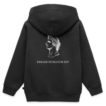 l'erreur est un blanc humain - Sweat Premium à capuche zippé enfant bio - noir - Dos - AI Model Kid Male (0cm)