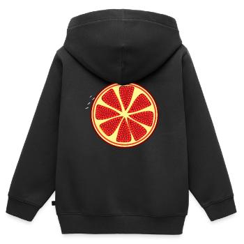 Pomegranate apple fruit red red fruits vegan - Kids Premium Organic Zip-up Hoodie - black - Back - AI Model Kid Male (0cm)