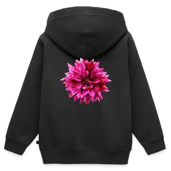 Fleur Rose Rose Fleur Fleurs Rose Rose Fleurs - Sweat Premium à capuche zippé enfant bio - noir - Dos - AI Model Kid Male (0cm)