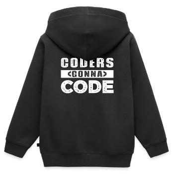 Blague de programmation - Sweat Premium à capuche zippé enfant bio - noir - Dos - AI Model Kid Male (0cm)