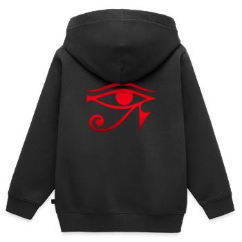 Horus Oeil Symbole Magique Signe porte-bonheur - Sweat Premium à capuche zippé enfant bio - noir - Dos - AI Model Kid Male (0cm)