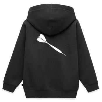 Flèche fléchette blanche - Sweat Premium à capuche zippé enfant bio - noir - Dos - AI Model Kid Male (0cm)