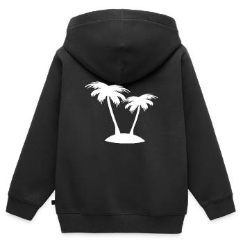 Das coole Palmen Design für den Südsee Fan - Kinder Premium Organic Zip Hoodie - Schwarz - Hinten - AI Model Kid Male (0cm)