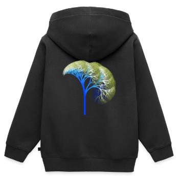 Fractal #97 - Kids Premium Organic Zip-up Hoodie - black - Back - AI Model Kid Male (0cm)