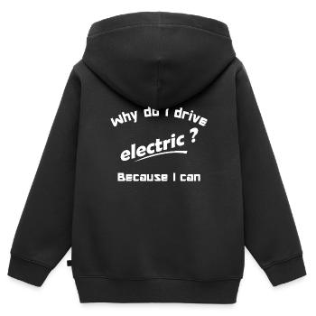 electric - Kids Premium Organic Zip-up Hoodie - black - Back - AI Model Kid Male (0cm)