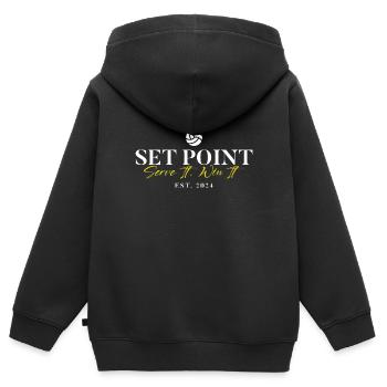 Set Point Volleyball Logo - Kinder Premium Organic Zip Hoodie - Schwarz - Hinten - AI Model Kid Male (0cm)