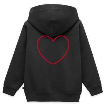rotes Herz rot Herzen rot Herz Geschenk Muttertag - Kinder Premium Organic Zip Hoodie - Schwarz - Hinten - AI Model Kid Male (0cm)