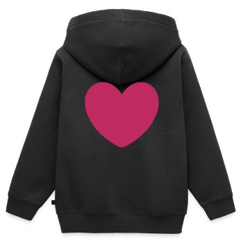 Saint-Valentin, Saint-Valentin, Saint-Valentin - Sweat Premium à capuche zippé enfant bio - noir - Dos - AI Model Kid Male (0cm)
